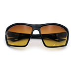Xloop Mens HD+ Night Driving Amber Lens Wrap Around Sport Plastic Sunglasses