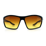 Xloop Mens HD+ Night Driving Amber Lens Wrap Around Sport Plastic Sunglasses