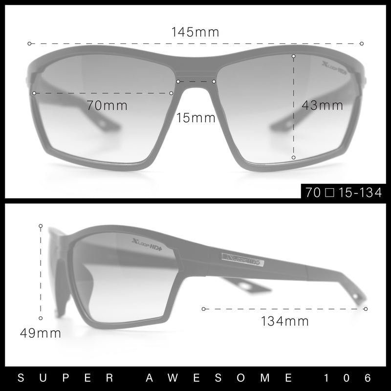 Xloop Mens HD+ Night Driving Amber Lens Wrap Around Sport Plastic Sunglasses