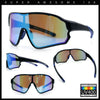 Mens Mirrored Classic Oversized Shield Windbreaker Wrap Plastic Sport Sunglasses