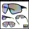 Mens Mirrored Classic Oversized Shield Windbreaker Wrap Plastic Sport Sunglasses