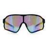 Mens Mirrored Classic Oversized Shield Windbreaker Wrap Plastic Sport Sunglasses
