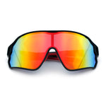 Mens Mirrored Classic Oversized Shield Windbreaker Wrap Plastic Sport Sunglasses