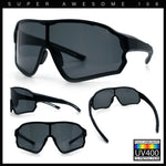 Mens Mirrored Classic Oversized Shield Windbreaker Wrap Plastic Sport Sunglasses