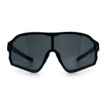 Mens Mirrored Classic Oversized Shield Windbreaker Wrap Plastic Sport Sunglasses