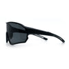 Mens Mirrored Classic Oversized Shield Windbreaker Wrap Plastic Sport Sunglasses