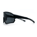 Mens Mirrored Classic Oversized Shield Windbreaker Wrap Plastic Sport Sunglasses