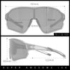 Mens Mirrored Classic Oversized Shield Windbreaker Wrap Plastic Sport Sunglasses