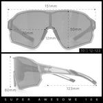 Mens Mirrored Classic Oversized Shield Windbreaker Wrap Plastic Sport Sunglasses