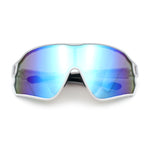 Mens Mirrored Classic Oversized Shield Windbreaker Wrap Plastic Sport Sunglasses