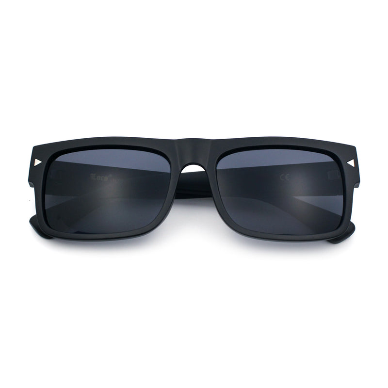 Locs Mens Square Rectangle Horn Rim Gangster Pot Leaf Camo Arm Sunglasses