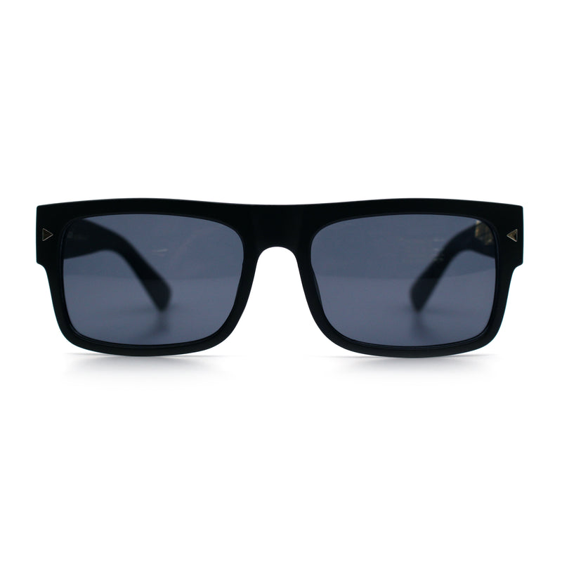 Locs Mens Square Rectangle Horn Rim Gangster Pot Leaf Camo Arm Sunglasses