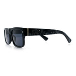 Locs Mens Square Rectangle Horn Rim Gangster Pot Leaf Camo Arm Sunglasses
