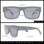 Locs Mens Square Rectangle Horn Rim Gangster Pot Leaf Camo Arm Sunglasses