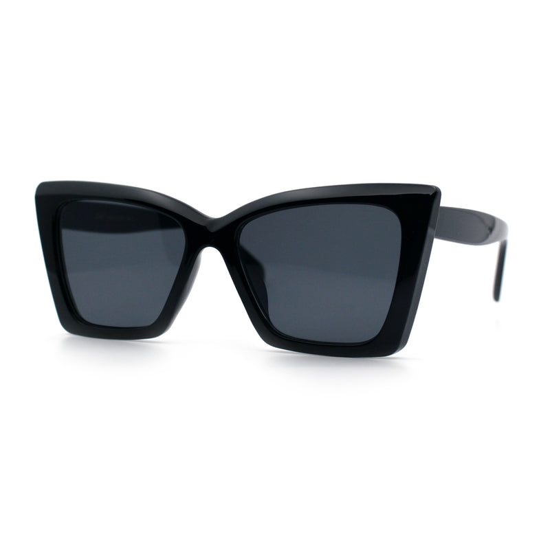 Womens Oversized Rectangle Cat Eye Plastic Retro Mod Minimal Sunglasses