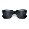 Womens Oversized Rectangle Cat Eye Plastic Retro Mod Minimal Sunglasses
