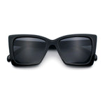 Womens Oversized Rectangle Cat Eye Plastic Retro Mod Minimal Sunglasses
