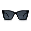 Womens Oversized Rectangle Cat Eye Plastic Retro Mod Minimal Sunglasses