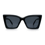 Womens Oversized Rectangle Cat Eye Plastic Retro Mod Minimal Sunglasses