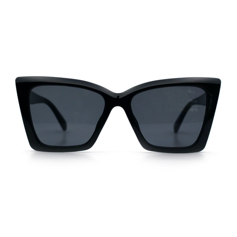 Womens Oversized Rectangle Cat Eye Plastic Retro Mod Minimal Sunglasses