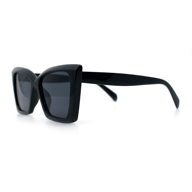 Womens Oversized Rectangle Cat Eye Plastic Retro Mod Minimal Sunglasses