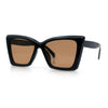 Womens Oversized Rectangle Cat Eye Plastic Retro Mod Minimal Sunglasses