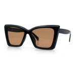 Womens Oversized Rectangle Cat Eye Plastic Retro Mod Minimal Sunglasses