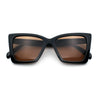 Womens Oversized Rectangle Cat Eye Plastic Retro Mod Minimal Sunglasses