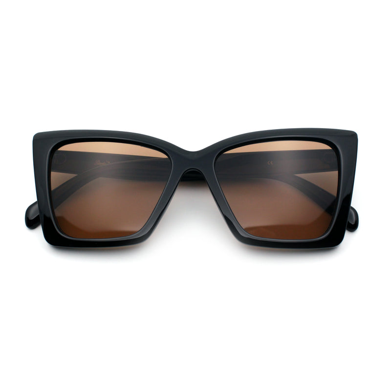 Womens Oversized Rectangle Cat Eye Plastic Retro Mod Minimal Sunglasses