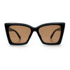 Womens Oversized Rectangle Cat Eye Plastic Retro Mod Minimal Sunglasses