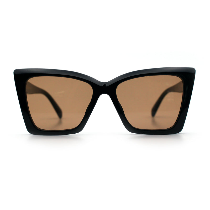 Womens Oversized Rectangle Cat Eye Plastic Retro Mod Minimal Sunglasses