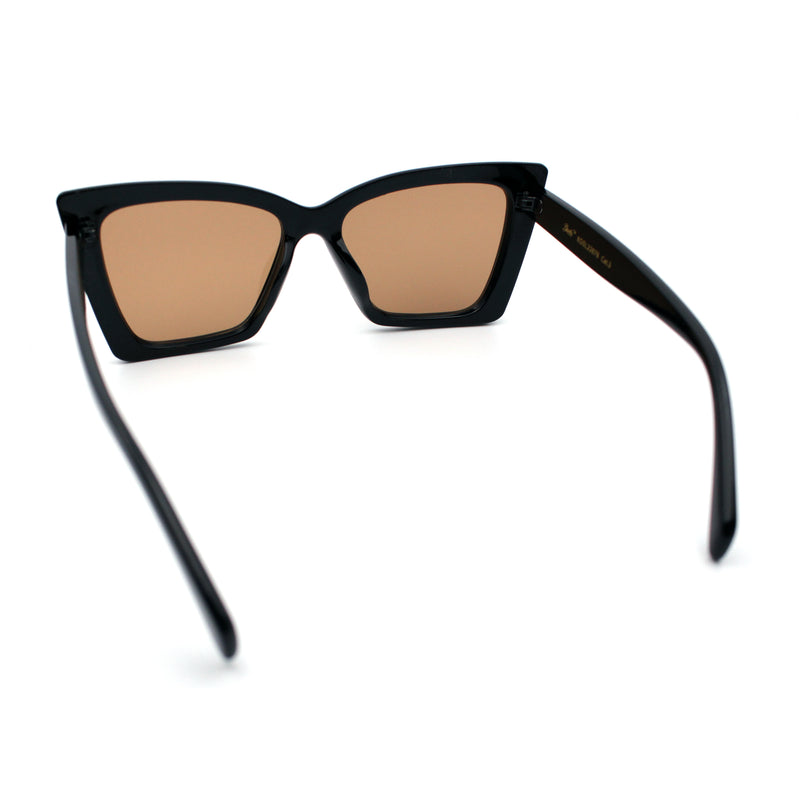 Womens Oversized Rectangle Cat Eye Plastic Retro Mod Minimal Sunglasses