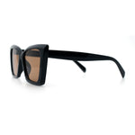 Womens Oversized Rectangle Cat Eye Plastic Retro Mod Minimal Sunglasses