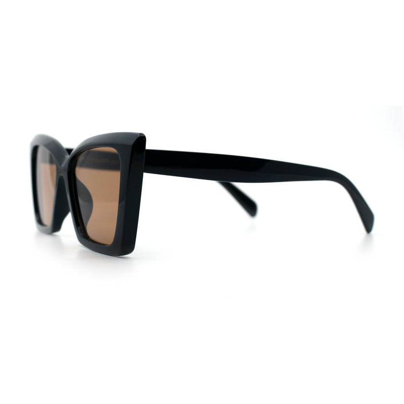 Womens Oversized Rectangle Cat Eye Plastic Retro Mod Minimal Sunglasses