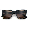 Womens Oversized Rectangle Cat Eye Plastic Retro Mod Minimal Sunglasses