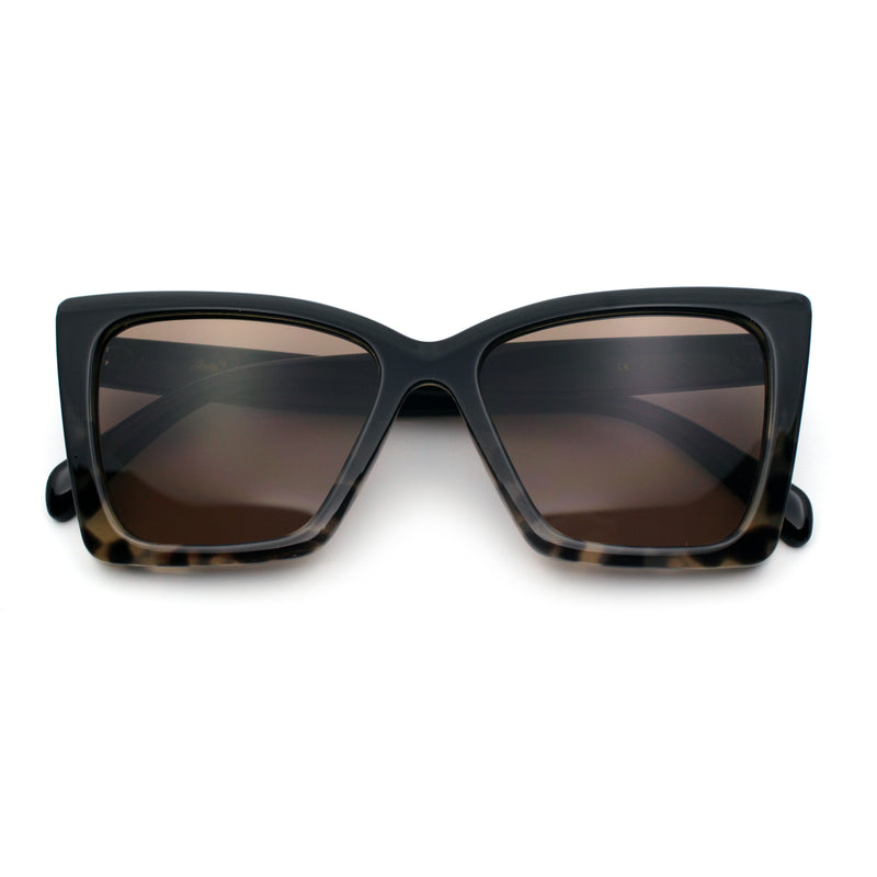 Womens Oversized Rectangle Cat Eye Plastic Retro Mod Minimal Sunglasses