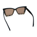 Womens Oversized Rectangle Cat Eye Plastic Retro Mod Minimal Sunglasses