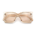 Womens Oversized Rectangle Cat Eye Plastic Retro Mod Minimal Sunglasses