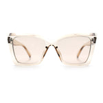 Womens Oversized Rectangle Cat Eye Plastic Retro Mod Minimal Sunglasses