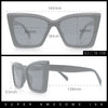 Womens Oversized Rectangle Cat Eye Plastic Retro Mod Minimal Sunglasses