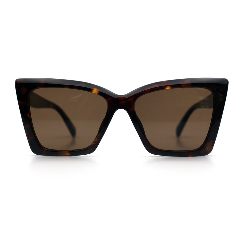 Womens Oversized Rectangle Cat Eye Plastic Retro Mod Minimal Sunglasses