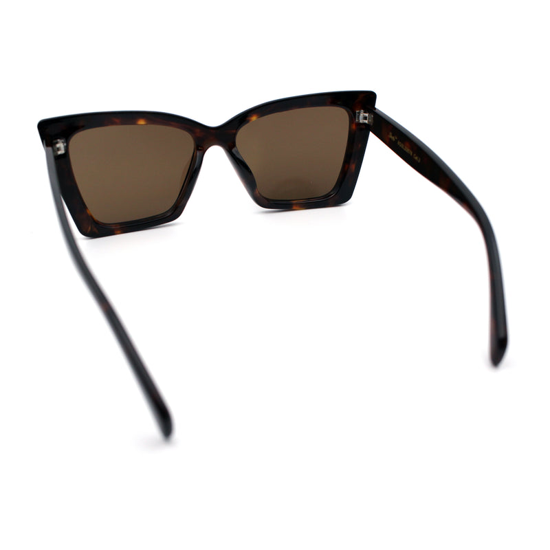 Womens Oversized Rectangle Cat Eye Plastic Retro Mod Minimal Sunglasses