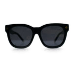 Womens Floral Star Metal Stud Jewel Arm Boyfriend Horn Rim Rectangle Sunglasses