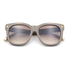 Womens Floral Star Metal Stud Jewel Arm Boyfriend Horn Rim Rectangle Sunglasses
