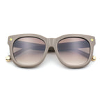 Womens Floral Star Metal Stud Jewel Arm Boyfriend Horn Rim Rectangle Sunglasses