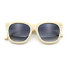 Womens Floral Star Metal Stud Jewel Arm Boyfriend Horn Rim Rectangle Sunglasses