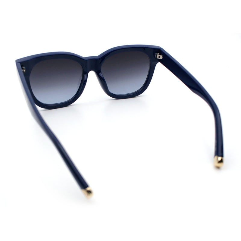 Womens Floral Star Metal Stud Jewel Arm Boyfriend Horn Rim Rectangle Sunglasses