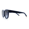Womens Floral Star Metal Stud Jewel Arm Boyfriend Horn Rim Rectangle Sunglasses