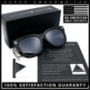 Womens Floral Star Metal Stud Jewel Arm Boyfriend Horn Rim Rectangle Sunglasses