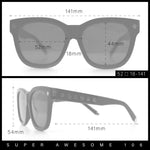 Womens Floral Star Metal Stud Jewel Arm Boyfriend Horn Rim Rectangle Sunglasses